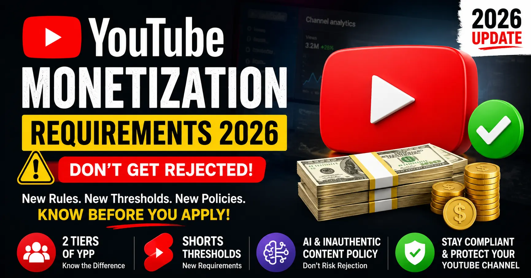 YouTube Monetization Requirements 2026 : What Actually Changed