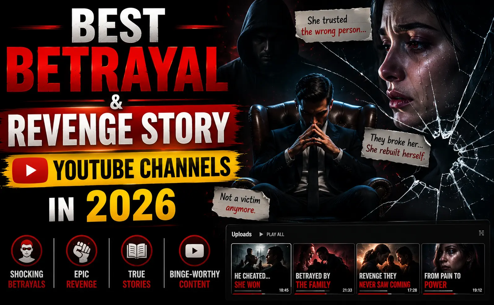 Best Betrayal and Revenge Story YouTube Channels in 2026 (Ranked with Data)