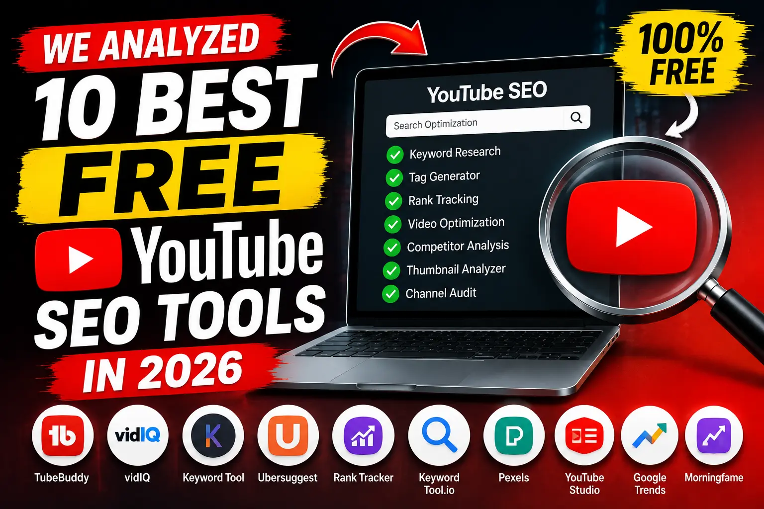 We Analyzed 10 Best Free YouTube SEO Tools in 2026